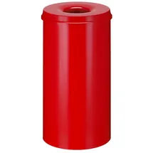 Proregal Selbstlöschender Papierkorb & Abfallsammler aus Metall | 50 Liter, HxØ 63x33,5cm | Rot