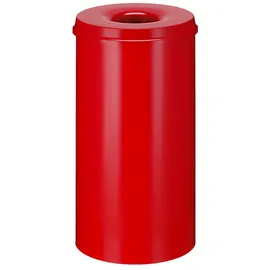 Proregal Selbstlöschender Papierkorb & Abfallsammler aus Metall | 50 Liter, HxØ 63x33,5cm | Rot