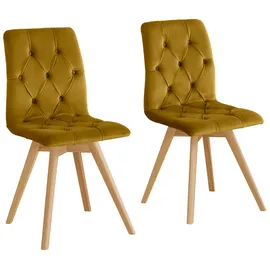 Andas Esszimmerstuhl ANDAS "Rania", braun (bernstein, eiche weiß), B:45cm H:91cm T:55cm, Stühle, Esszimmerstuhl, im 2er/4er/6er Set, Massivholzbeinen