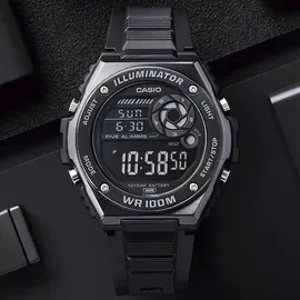 Casio Digitaluhr Armbanduhr digital MWD-110HB-1BVEF - Schwarz/Schwarz