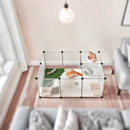 Songmics Freigehege 125 x 63 x 42 cm weiß