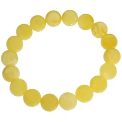 Armband OSTSEE-SCHMUCK "Ostsee-Schmuck Armband Kugel 11 mm Armband Kugel 11 mm", gelb, Armbänder, Damen, 19cm, Bernstein