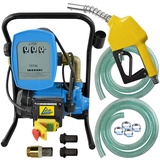 DIESELPUMPE Heizölpumpe Biodiesel-Pumpe SELBSTANSAUGEND Power-600 Kraftstoffpumpe 230V Elektro-Dieselpumpe mit Zähler, Flexi-Saug-und Druckschlauch, Aluminium/Automatik Zapf-Pistole, Zubehör