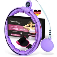 WELLRELAXX Smart Hula Hoop leise mit Zähler | Hula Hoop mit Gewicht Kugel | Umfang 70-113cm | Hula Hoop Reifen Erwachsene | Hullahub Reifen Zum Abnehmen | Hoola Hoop Zum Abnehmen mit Bauchweggürtel