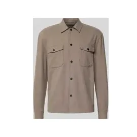 Only & Sons Regular Fit Hemdjacke mit Viskose-Anteil Modell 'MARK', Hellbraun, L