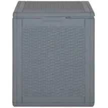 vidaXL Gartentruhe Grau PP Rattan 90 L