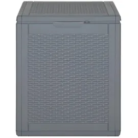 vidaXL Gartentruhe Grau PP Rattan 90 L
