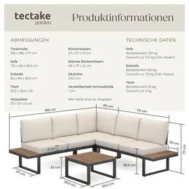 Tectake Eliar Loungeset schwarz