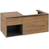 Villeroy & Boch Subway 3.0 Waschtisch-Unterschrank C571L1RH 100,1x42,25x51,6cm, mit LED/Griff Volcano black, kansas oak