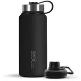 720°DGREE Trinkflasche „NoLimit“ Onyx Black, 0,95 Liter, Edelstahl, schwarz, inkl. Sportdeckel