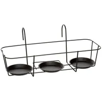 Dehner Metall-Balkonblumentopfhalter Triplo, ca. B48,5/H20/T19 cm, schwarz