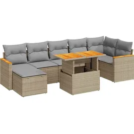 vidaXL Garten-Sofagarnitur 8-tlg. Loungeset beige