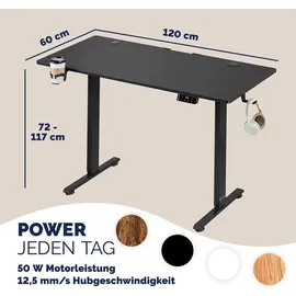 CASARIA Höhenverstellbarer Schreibtisch Schwarz