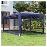 vidaXL Partyzelt 319237 3 x 6 m blau inkl. 6 Mesh-Seitenwänden