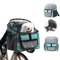 Hundekorb Fahrrad Vorne bis 5KG,Atmungsaktive Hundefahrradkorb Vorn Faltbarer Fahrradtasche für Haustiere,Fahrradkorb Vorne für Hunde mit Lenkeradapter für Tiergeschäfte,Baden,Picknicks (Blau)