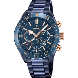 Festina Quarz Herren Keramik F20576/1 - blau - 44mm