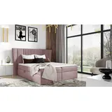 Polsterbett ZOJA – 180x200, rosa + GRATIS Matratzenauflage - Rosa