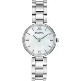 Bulova Classic 96L229 - Damen Designer-Armbanduhr - Armband aus Edelstahl - Elegantes Design - Perlmutt