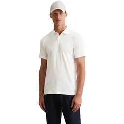 Poloshirt MARC O'POLO "in softer Slub-Jersey-Qualität", Herren, Gr. XXL, weiß (egg weiß), Obermaterial: 100% Baumwolle, unifarben, casual, figurbetont, Kurzarm Umschlagbund, Shirts
