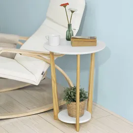 SoBuy Beistelltisch Weiß MDF 45 x 60 x 45 cm