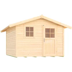 Gartenhaus WEKA "123 Gr.5, natur", beige (naturbelassen), Fußboden im Gartenhaus, ohne Rück- und Seitenwand, ohne Dacheindeckung, Holz, Gartenhäuser