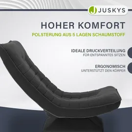 Juskys Relaxsessel Korsika Cord 58 x 85 x 100 cm Grau