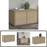 Vidaxl - Gartenschrank Beige 110x55x60,5 cm Poly Rattan - Outdoor-Schrank - Gartenschrank - Stauraum - Gartenorganisation - Rattan Gartenmöbel
