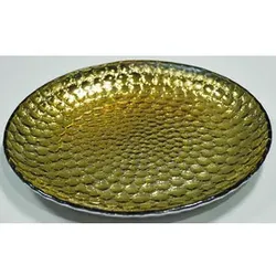 Glasteller rund gold 48416 DM 29cm