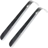 2er-Set Edelstahl Schuhlöffel 18 cm - Robuster Schuhanzieher für bequemes & materialschonendes Anziehen - Rostfrei & hygienisch - Rückenentlastung