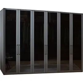 Wiemann Drehtürenschrank WIEMANN "Split", grau (graphit, dekor), B:295,2cm H:236cm T:58cm, Floatglas, Holzwerkstoff, Schränke, Drehtürenschrank, inkl. Türendämpfung