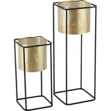 [en.casa] Mettet Set 2-tlg. gold/schwarz