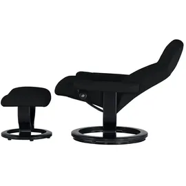Stressless Relaxsessel mit Hocker Leder 75 x 112 x 87 cm Schwarz