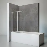Schulte Duschwand Smart inkl. Klebe-montage 87 cm, 2-teilig faltbar, 3 mm Sicherheitsglas Klar hell, Alu-Natur - Grau