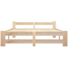 vidaXL Massivholzbett 140 x 200 cm Braun