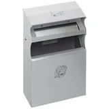 Proregal Eckiger Kombiascher mit Einwurfblende 15 Liter, HxBxT 54 x 30 x 14 cm Verzinkter Stahl Silber