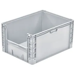 PROREGAL 2x  Euro-Norm Großbehälter Insight | HxBxT 42x60x80cm | 168 Liter | Grau  | Eurobehälter, Transportbox, Transportbehälter