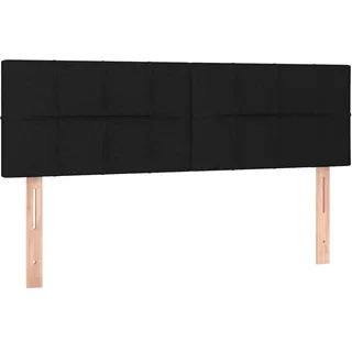 vidaXL Kopfteil, Bettkopfteil mit Holzbeinen, Höhenverstellbar Polsterkopfteil für Bett, Betthaupt Bettzubehör Schlafzimmer, Schwarz 144x5x78/88cm Stoff