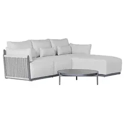 BEST Loungegruppe Bilbao, anthrazit Kunststoff, Metall, 3-teilig