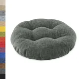 Lsjoaw Sitzkissen Rund 40cm 1 Stück Bodenkissen Rund Sitzpolster Stuhlauflage Sitzpolster Stuhlkissen Polster Auflage für Wohnzimmer Büro Konferenzraum Leinenimitat (Grau)