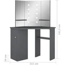 vidaXL Schminktisch, Juliana (54 x 111 x 141.50 cm