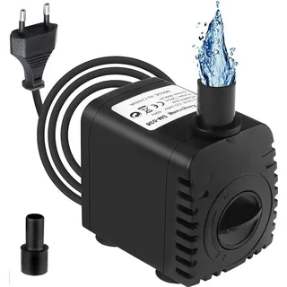 Wasserpumpe Aquarium 600L/H 8W Tauchpumpe Mini Springbrunnen Pumpe mit 2 Düsen und 1.4m Netzkabel für Teich Garten Hydroponiksystem AC220-240V