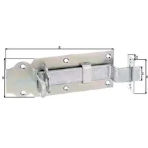GAH Alberts Schlossriegel Länge 140 mm Breite 52 mm gekröpft Ausschub 30 mm 1 Stück