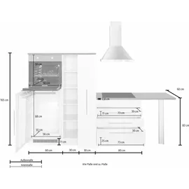kochstation Winkelküche L-Form KS-Samos 260 cm braun