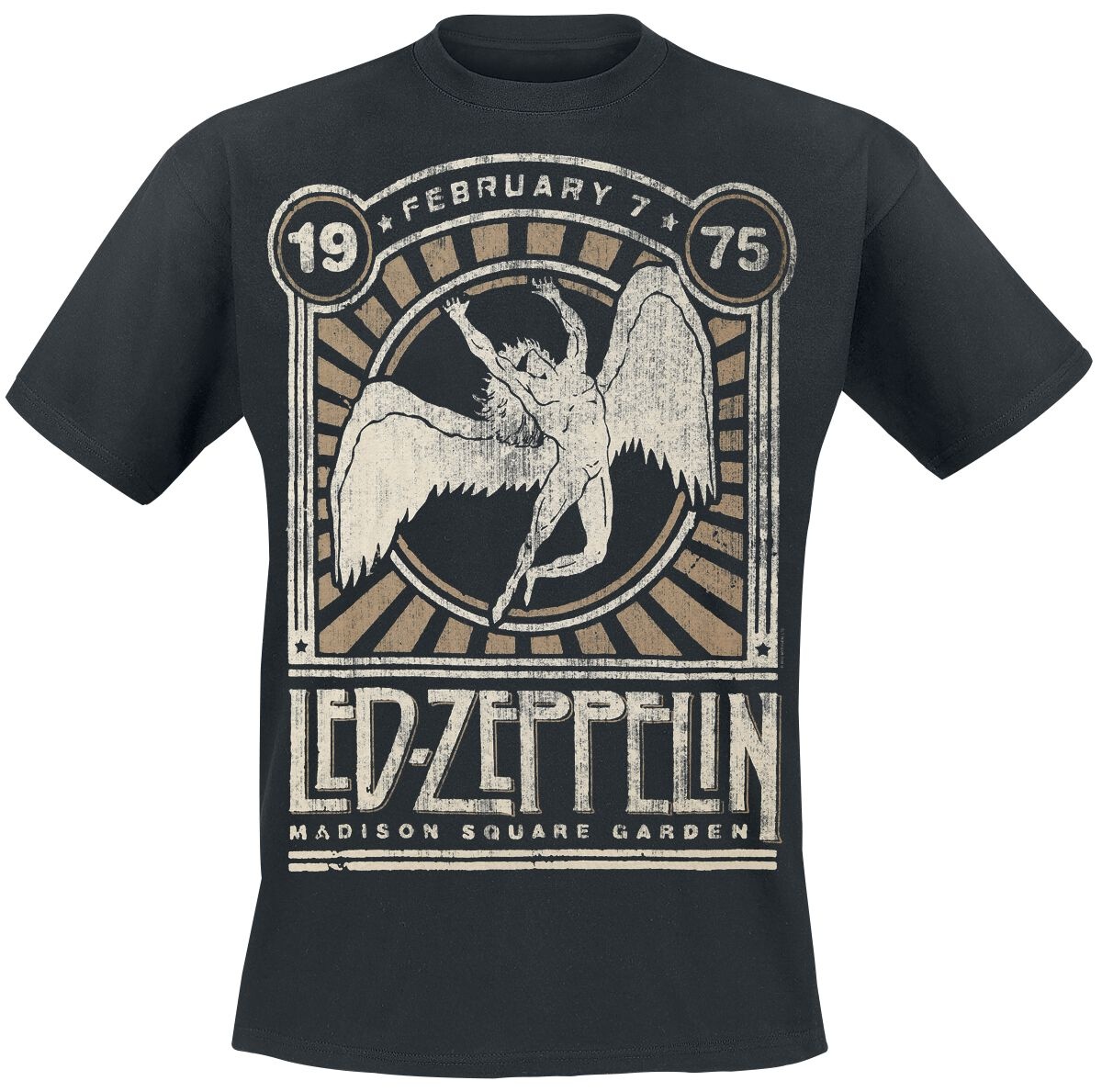Led Zeppelin T-Shirt - Madison Square Garden 1975 - S bis 4XL - für Männer - Größe 4XL - schwarz  - Lizenziertes Merchandise! - 4XL