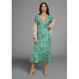 LAURA SCOTT Sommerkleid mit Alloverdruck & leicht gerafften Flügel-Ärmeln grün 38