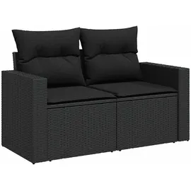 vidaXL Garten-Lounge-Set 9-tlg. schwarz
