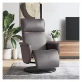 vidaXL Relaxsessel mit Fußteil Kunstleder 58 x 105 x 88,1 cm Grau drehbar