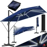 Kesser Ampelschirm LED Solar 300 x 300 cm navyblue inkl. Abdeckung