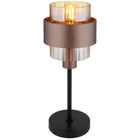 GLOBO Tischleuchte Beistelllampe Schreibtischlampe Glas Amber Bronze H 47