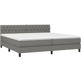 vidaXL Boxspringbett mit Matratze & LED Dunkelgrau 200x200 cm Stoff
